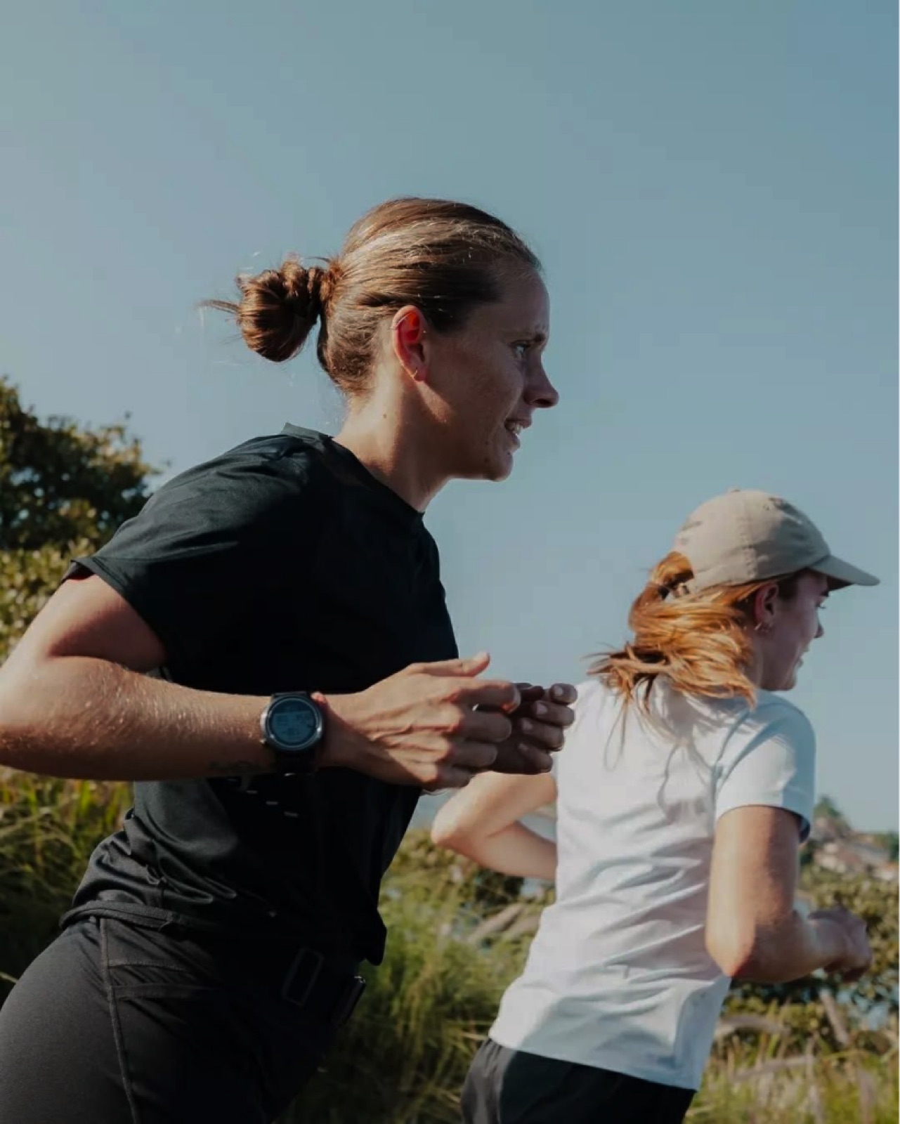 Runner wearing a sports watch outdoors