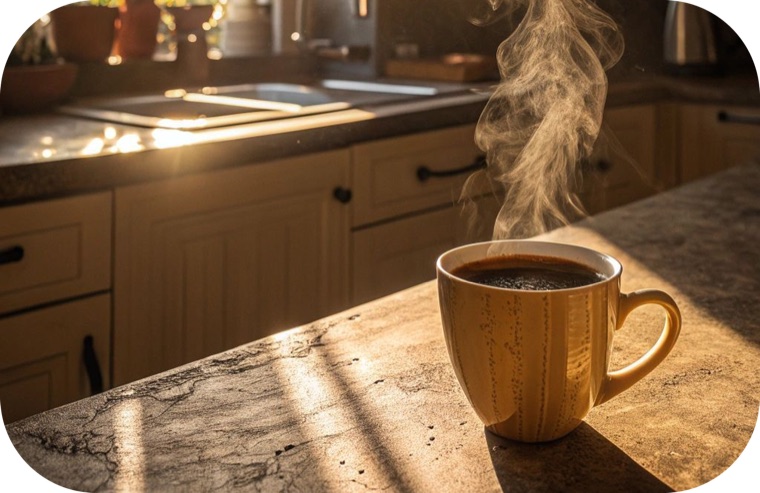 Morning coffee report moment