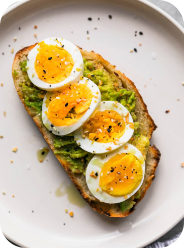 Avocado toast with eggs