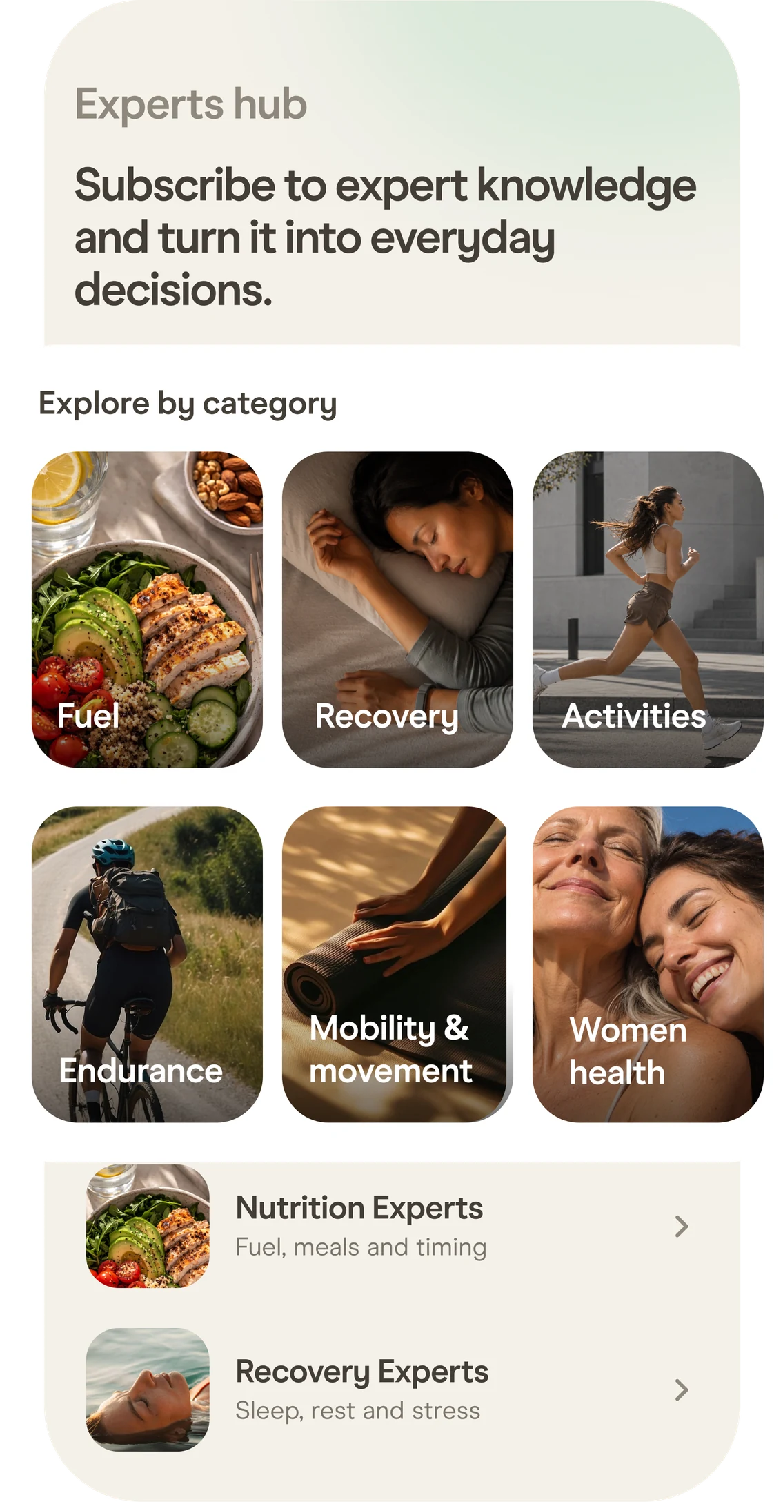 Ottavia Experts hub: explore experts by category