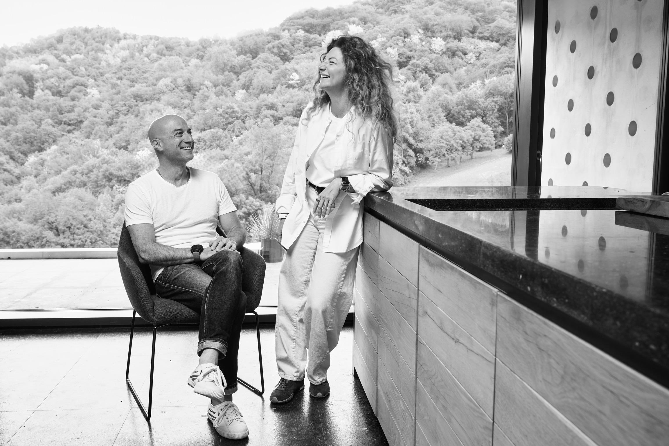 Ottavia founders sharing a candid moment at work